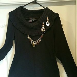 Rafella ladies  sweater with ruffle collar